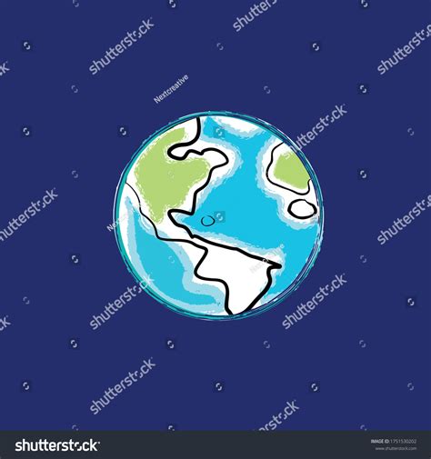 Globe Sketch Hand Drawn Earth Planet Stock Vector Royalty Free
