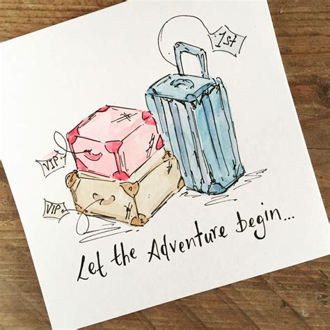 Personalised Travel Card Let The Adventure Begin Bon Voyage Good Luck