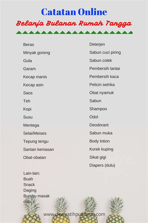 Bekerja sama dengan dana, belanja online kebutuhan rumah tangga di happy fresh kini semakin mudah dilakukan. Daftar Kebutuhan Rumah Tangga | Desain Rumah Minimalis 2019