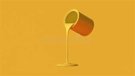 Yellow Paint Tin Pouring Stock Illustration Illustration Of Latex