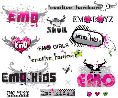 Vector Emo Logos Sticker Pictogram Skull Vector Sticker Pictogram