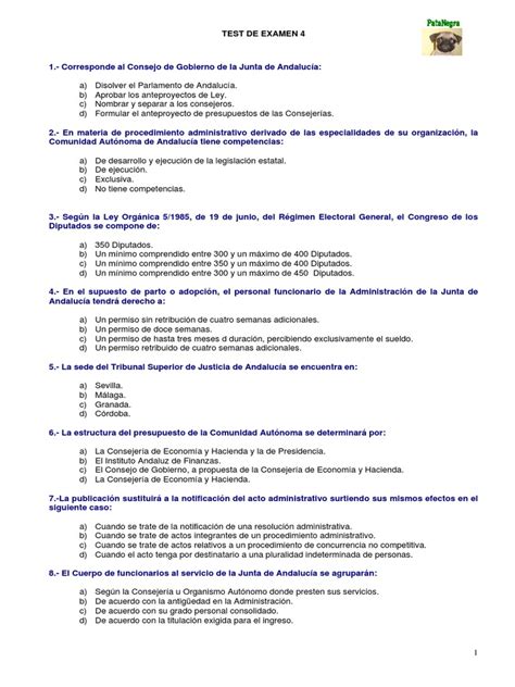 Auxiliar Administrativo Junta Andalucia Test Examen 4pdf