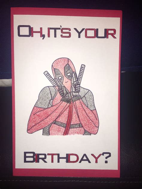 Deadpool Birthday Card Deadpool Birthday Birthday Cards Homemade