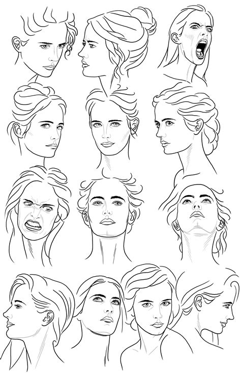 Female Face Sketch Reference Human Face Drawing At