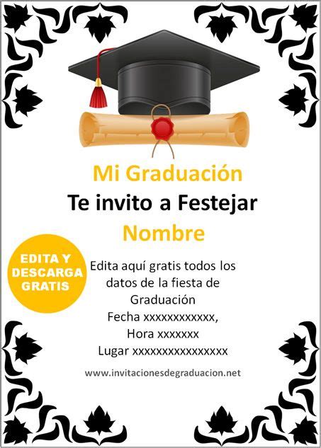 Las Mejores Invitaciones De Graduación Universitaria Para Editar Gratis