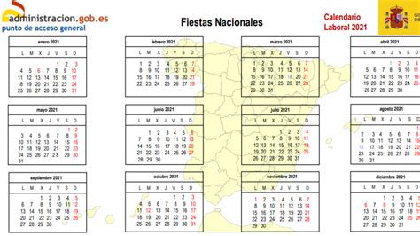 Calendario Laboral 2021 Estos Son Los Festivos Y Puentes Nacionales