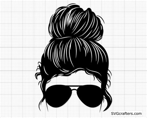 messy bun svg mom life svg svg cut files mom bun cricut etsy