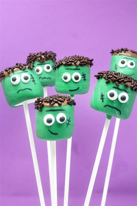 Frankenstein Marshmallow Pops For Halloween The Decorated Cookie