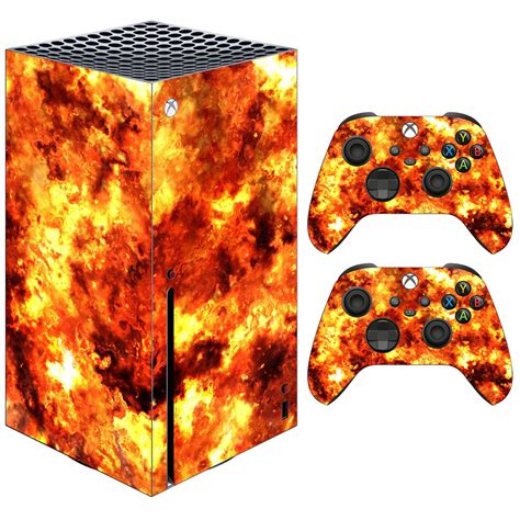 Vwaq Fire Skin For Xbox Series X Console And Controllers Flames Vinyl