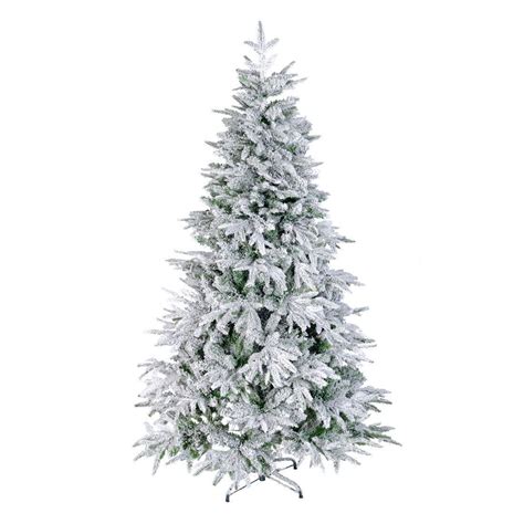 7 Foot Ft Artificial Christmas Trees Flocked Snow White