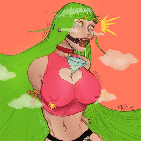 rule 34 big breasts bondage climax colorful cumming floops artist glass green hair heart