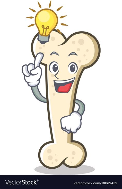 Have An Idea Bone Character Cartoon Mascot Vector Image