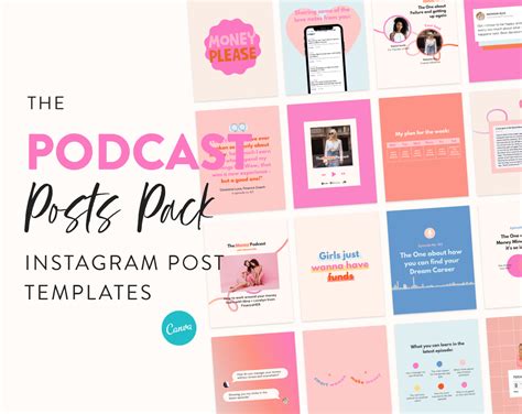 Podcast Posts Template Pack For Instagram My Social Boutique