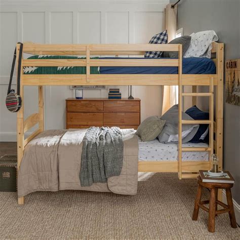 Welwick Designs Natural Traditional Solid Wood Twin Bunk Bed Hd9791