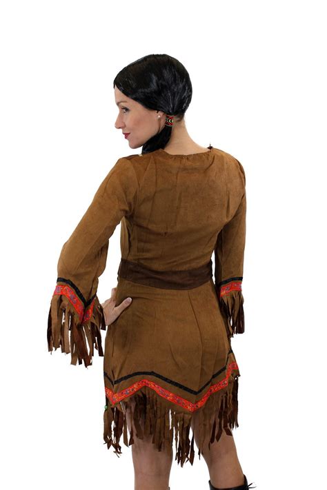 Kostüm Kleid Damen Damenkostüm Indianerin Squaw Indianerfrau Western