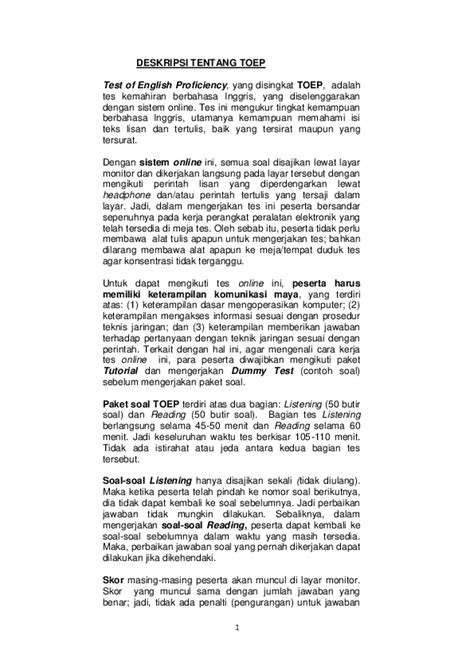 Berikut ini kumpulan contoh latihan soal tes seleksi cpns lengkap 2021 dan pembahasannya. Contoh Soal Toep Pdf : Tes Toep Tkda Online Di Plti Universitas Lampung Pdf Download Gratis : Di ...