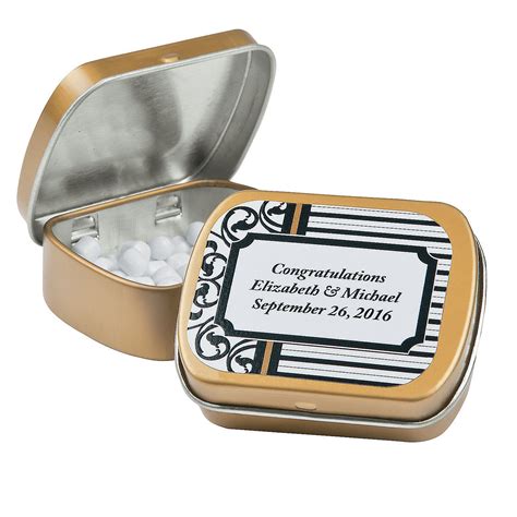Black White And Gold Personalized Mint Tins Mint Tins Mint Candy