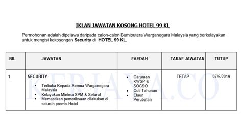 Terima kasih sudah menonton video saya di hotel kosong angker. Jawatan Kosong Terkini HOTEL 99 KL ~ Security • Kerja ...