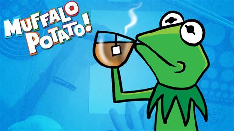 How To Draw Kermit The Frog Drinking Tea With Muffalo Potato Youtube