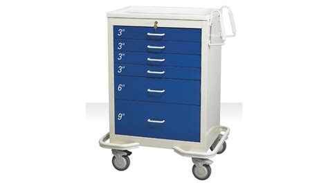 Alimed Standard Series 6 Drawer Anesthesia Cart Key Lock
