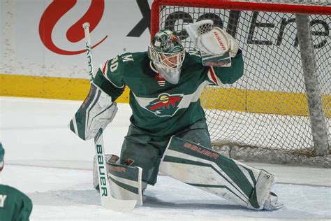 St Paul Mn February 25 Devan Dubnyk 40 Of The Minnesota Wild Warms Up Prior To The Game
