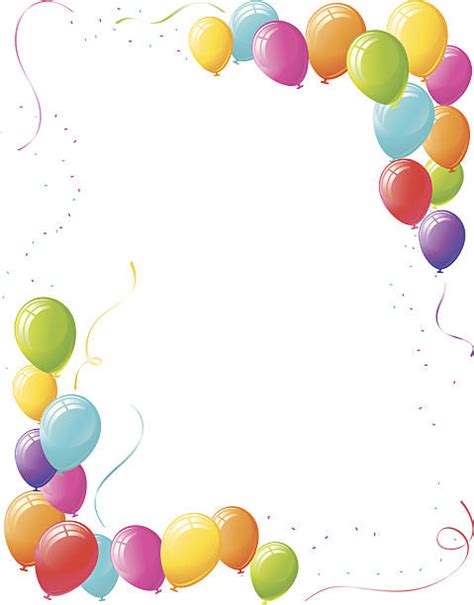 Royalty Free Happy Birthday Balloons Border Frame Background Clip Art 124