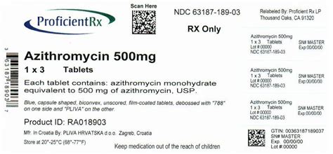 Azithromycin Tablets Usp 250 Mg And 500 Mg