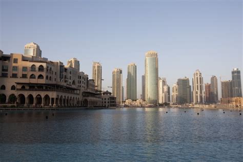 The Lake Downtown Burj Dubai Dubai Vereinigte Lizenzfreies Bild