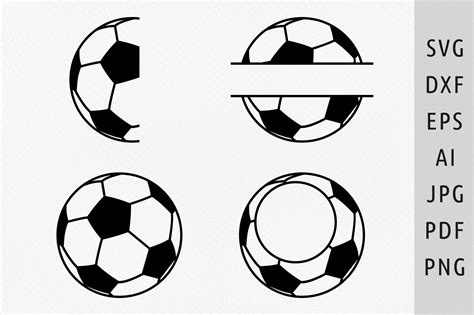 Soccer Ball Svg Soccer Svg Soccer Split Graphic By Julias Digital