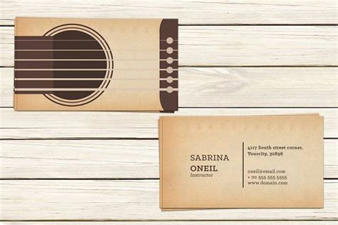 Repeat until you have a full sheet of business cards. Guitar Lessons Business Card Templat | Business card ...