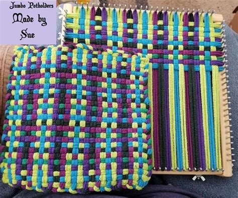 Two Knitted Placemats Sitting Next To Each Other On A Persons Lap