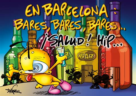 Le Piaf En Barcelona Bares Bares Bares Comic And Cartoon Cards 🎭😜 Send Real Postcards Online