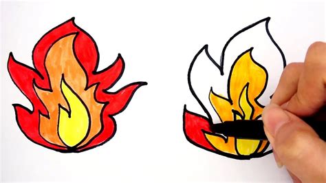 How To Draw Fire Learn To Draw And Coloring Fire Easy In Few Minutes