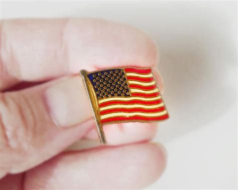 American Flag Pin Us Flag Tie Tack Epoxy Enamel Old Glory Etsy