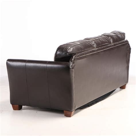 Ashley Furniture Dark Brown Faux Leather Sofa Ebth