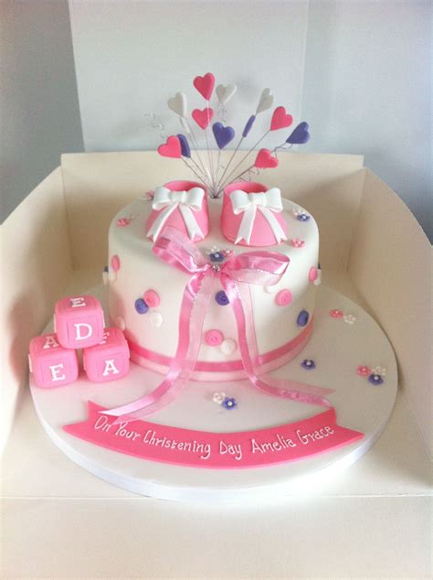 Get display cards at zazzle! Girls bootie christening cake design | Christening cake ...