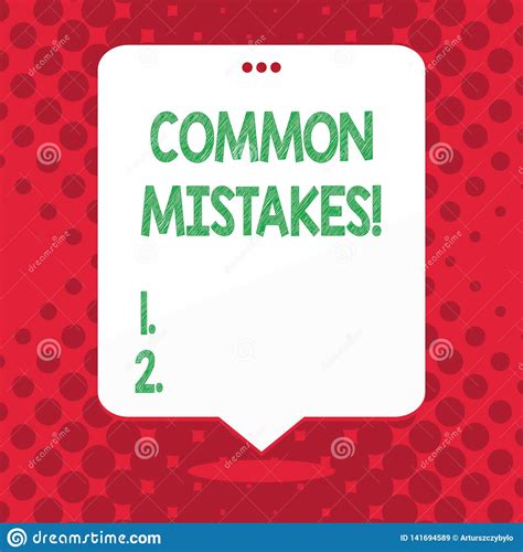 Handwriting Text Common Mistakes Concept Meaning Lot Of Showing Do