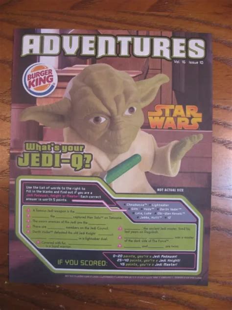 Burger King Star Wars Adventures Leaflet Magazine Vol 16 Issue