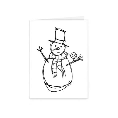 snowman christmas card skwiggles