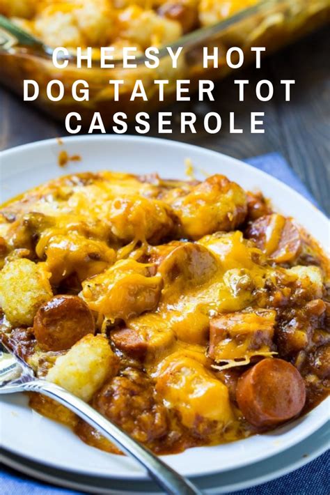 One thing i do highly recommend doing before putting the casserole together is precooking the tater tots. Cheesy Hot Dog Tater Tot Casserole | Tater tot casserole ...