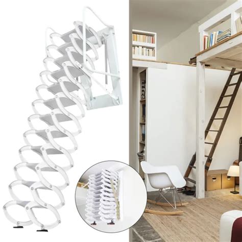 Wall Mounted Folding Ladder Loft Attic Stairs Pull Down 12 Steps 29m 3