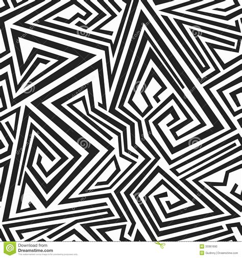 Monochrome Spiral Lines Seamless Pattern Stock Vector