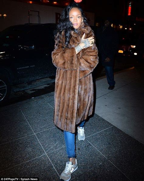 Rihanna Steps Out In Neon Furry Jacket As She Parties With Aap Rocky