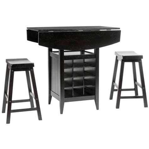 Safavieh Emeric 3-Piece Espresso Bar Table Set-AMH8504A ... Drop leaf dining tables for small spaces, wood drop leaf tables with storage and chairs, and much buy it.
