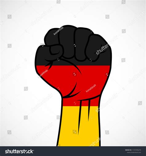 Fist With German Flag Royalty Free Stock Vector 1131976274
