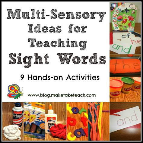 Multi Sensory Ideas For Teaching Sight Words Make Take And Teach