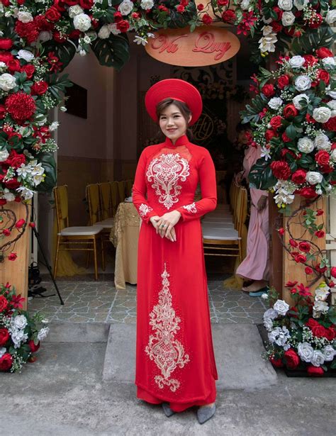 Red Wedding Ao Dai Beautiful Made To Measure Vietnamese Dress With S