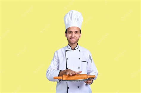 Premium Photo Handsome Chef Cook White Outfit Having Tools Indian Pakistani Model