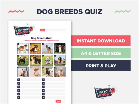 Dog Breeds Quiz Pub Quiz Picture Round Guess The Dog Breed Etsy Ireland