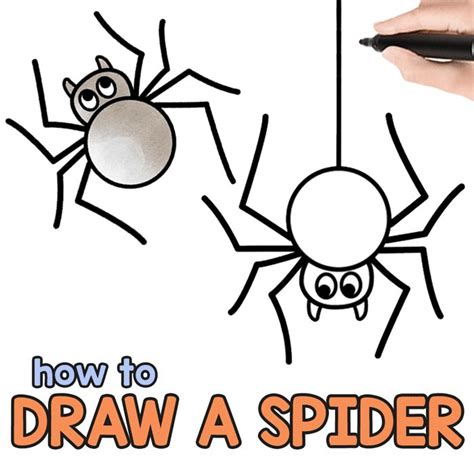 How To Draw A Spider Step By Step Drawing Tutorial Easy Drawings